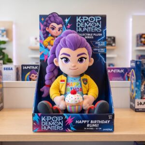 14" K-Pop Demon Hunters Rumi Birthday Themed Plush Plushy Toy in Collector's Display Box Gift Present Keepsake