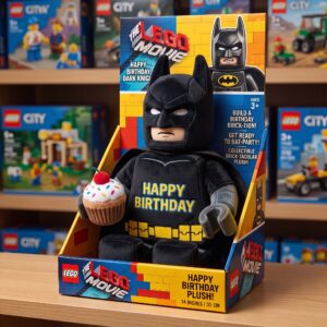 14" The Lego Movie Batman Birthday Themed Plush Plushy Toy in Collector's Display Box Gift Present Keepsake