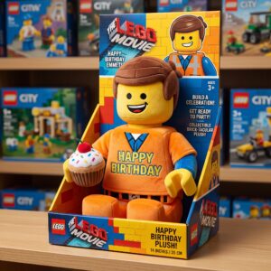 14" The Lego Movie Emmet Birthday Themed Plush Plushy Toy in Collector's Display Box Gift Present Keepsake