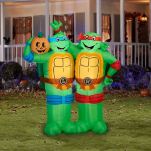 TMNT Ninja Turtles Leonardo & Raphael with Pumpkin Inflatable Yard 6' Foot Decoration Party Prop Sign Halloween