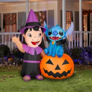 Lilo and Stitch with Pumpkin Inflatable Yard 6' Foot Decoration Party Prop Sign Halloween