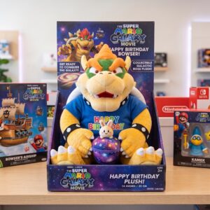 14" Super Mario Galaxy Movie Bowser Koopa Birthday Themed Plush Plushy Toy in Collector's Display Box Gift Present Keepsake