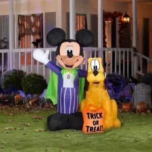 Mickey Mouse & Pluto Inflatable Yard 5' Foot Decoration Party Prop Sign Halloween