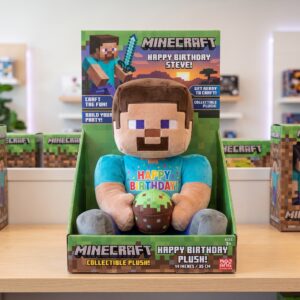14" Minecraft Steve Birthday Themed Plush Plushy Toy in Collector's Display Box Gift Present Keepsake