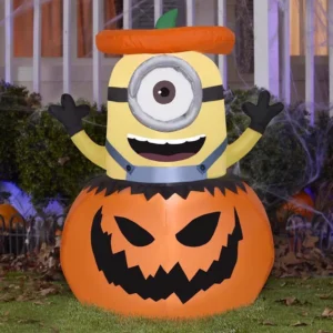 Minion in Pumpkin Inflatable Yard 3.5' Foot Decoration Party Prop Sign Halloween