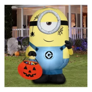 Minion with Spiders Inflatable Yard 4' Foot Decoration Party Prop Sign Halloween