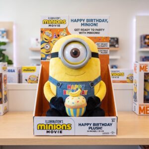 14" Minions Stuart Birthday Themed Plush Plushy Toy in Collector's Display Box Gift Present Keepsake