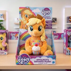 14" My Little Pony Applejack Birthday Themed Plush Plushy Toy in Collector's Display Box Gift Present Keepsake