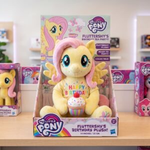 14" My Little Pony Fluttershy Birthday Themed Plush Plushy Toy in Collector's Display Box Gift Present Keepsake