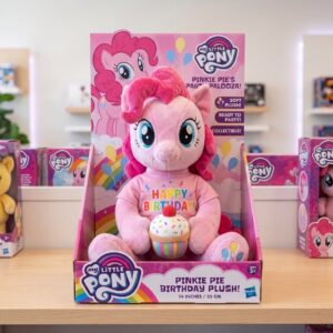 14" My Little Pony Pinkie Pie Birthday Themed Plush Plushy Toy in Collector's Display Box Gift Present Keepsake