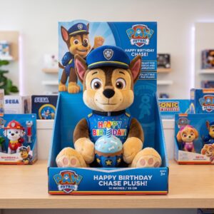 14" Paw Patrol Chase Birthday Themed Plush Plushy Toy in Collector's Display Box Gift Present Keepsake