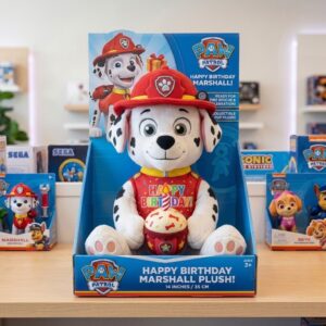 14" Paw Patrol Marshall Birthday Themed Plush Plushy Toy in Collector's Display Box Gift Present Keepsake