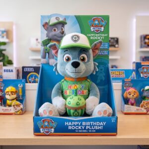 14" Paw Patrol Rocky Birthday Themed Plush Plushy Toy in Collector's Display Box Gift Present Keepsake
