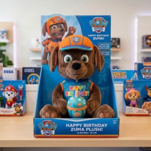 14" Paw Patrol Zuma Birthday Themed Plush Plushy Toy in Collector's Display Box Gift Present Keepsake