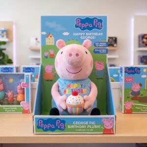 14" Peppa Pig George Birthday Themed Plush Plushy Toy in Collector's Display Box Gift Present Keepsake