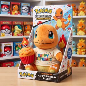 14" Pokemon Charmander Birthday Themed Plush Plushy Toy in Collector's Display Box Gift Present Keepsake