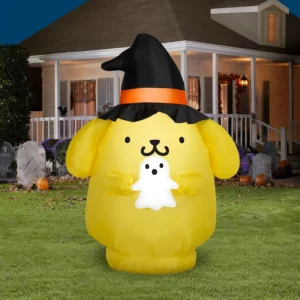 Hello Kitty Pompompurin Witch Costume Inflatable Yard 5' Foot Decoration Party Prop Sign Halloween