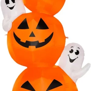 Pumpkins Stacked Jack o Lanterns with ghosts Inflatable Yard 10' Foot Decoration Party Prop Sign Halloween