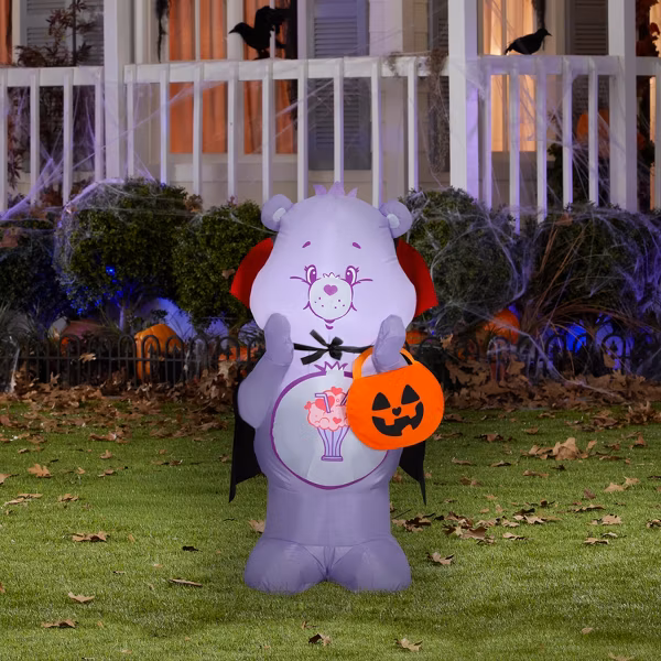 Care Bears Share Bear Vampire Cape Inflatable Yard 3.2' Foot Decoration Party Prop Sign Halloween