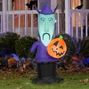 Nightmare before Christmas Shock with Mask and Pumpkin Inflatable Yard 4' Foot Decoration Party Prop Sign Halloween