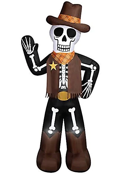 Skeleton Cowboy Inflatable Yard 10' Foot Decoration Party Prop Sign Halloween