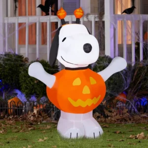 The Peanuts Snoopy Pumpkin Costume Inflatable Yard 4' Foot Decoration Party Prop Sign Halloween