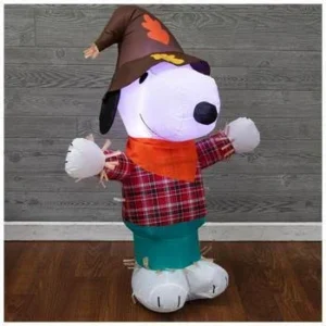 The Peanuts Snoopy Scarecrow Inflatable Yard 3.5' Foot Decoration Party Prop Sign Thanksgiving