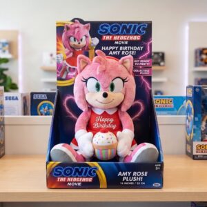 14" Sonic the Hedgehog Movie Amy Rose Birthday Themed Plush Plushy Toy in Collector's Display Box Gift Present Keepsake