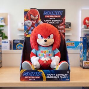 14" Sonic the Hedgehog Movie Knuckles Birthday Themed Plush Plushy Toy in Collector's Display Box Gift Present Keepsake