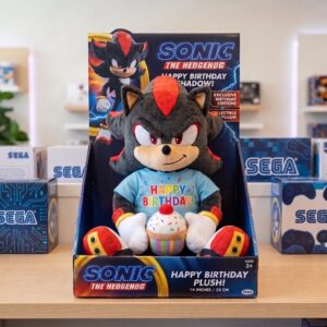 14" Sonic the Hedgehog Movie Shadow Birthday Themed Plush Plushy Toy in Collector's Display Box Gift Present Keepsake