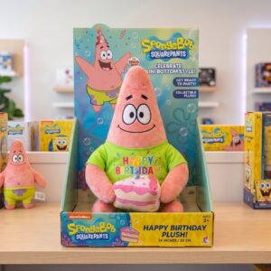 14" SpongeBob SquarePants Patrick Star Birthday Themed Plush Plushy Toy in Collector's Display Box Gift Present Keepsake