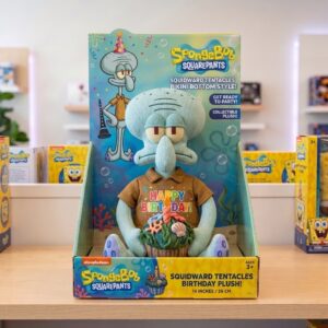 14" SpongeBob SquarePants Squidward Tentacles Birthday Themed Plush Plushy Toy in Collector's Display Box Gift Present Keepsake