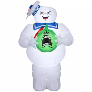 Ghostbusters Stay Puft Man holding Pumpkin Inflatable Yard 3.5' Foot Decoration Party Prop Sign Halloween