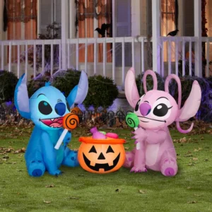Stitch and Angel eating candy Inflatable Yard 3' Foot Decoration Party Prop Sign Halloween