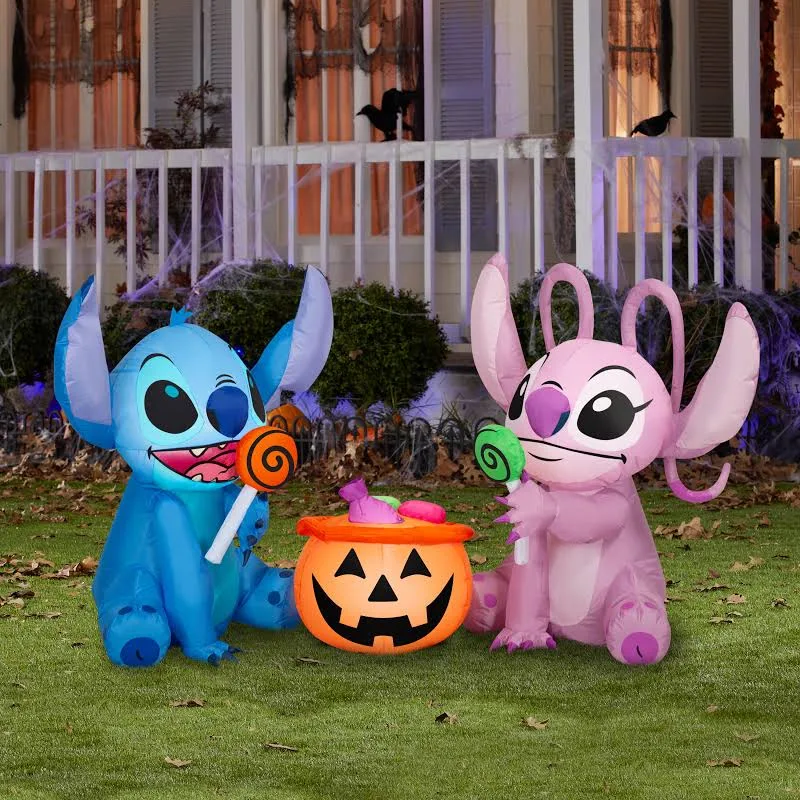 Stitch and Angel eating candy Inflatable Yard 3' Foot Decoration Party Prop Sign Halloween