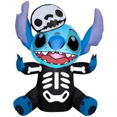 Stitch Alien Skeleton Costume Inflatable Yard 3.5' Foot Decoration Party Prop Sign Halloween