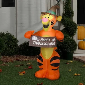 Winnie the Pooh Tigger with Sign Inflatable Yard 3.5' Foot Decoration Party Prop Sign Thanksgiving