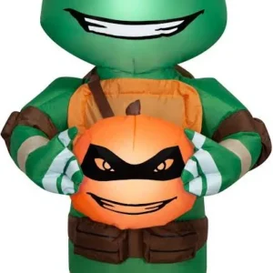 TMNT Ninja Turtles Leo Leonardo with Pumpkin Inflatable Yard 3.2' Foot Decoration Party Prop Sign Halloween