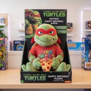 14" TMNT Ninja Turtles Raph Raphael Birthday Themed Plush Plushy Toy in Collector's Display Box Gift Present Keepsake