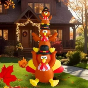 Turkey Stack Inflatable Yard 6' Foot Decoration Party Prop Sign Thanksgiving