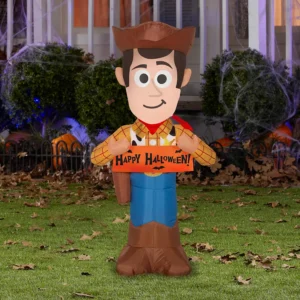 Toy Story Woody with sign Inflatable Yard 3.5' Foot Decoration Party Prop Sign Halloween