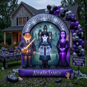 The Addams Family Characters Giant Yard Inflatable Scene 8' Foot Tall by 10' Foot Wide Decoration Party Prop Sign Birthday
