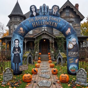 The Addams Family Theme Inflatable Arch Yard 9'x8' Foot Decoration Party Prop Sign Halloween