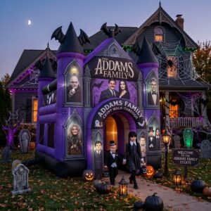 The Addams Family Theme Giant Yard Inflatable Walk-Through Haunted House Castle 10' Foot Tall Decoration Party Prop Halloween