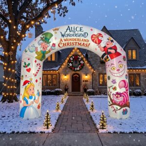 Alice in Wonderland Theme Inflatable Arch Yard 9'x8' Foot Decoration Party Prop Sign Christmas