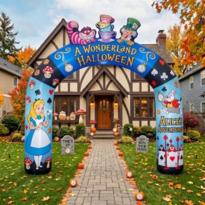 Alice in Wonderland Theme Inflatable Arch Yard 9'x8' Foot Decoration Party Prop Sign Halloween