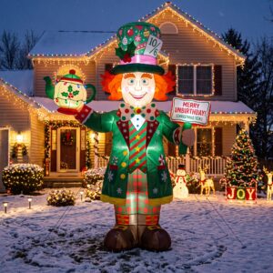 Alice in Wonderland Mad Hatter 10' Foot Tall Massive Caracter Inflatable LED Blow Up Decoration Party Prop Christmas