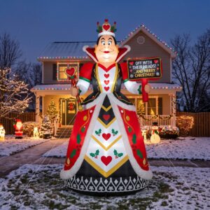 Alice in Wonderland Queen of Hearts 10' Foot Tall Massive Caracter Inflatable LED Blow Up Decoration Party Prop Christmas