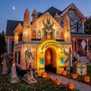 Curse of the Mummy Theme Giant Yard Inflatable Walk-Through Haunted House Castle 10' Foot Tall Decoration Party Prop Halloween
