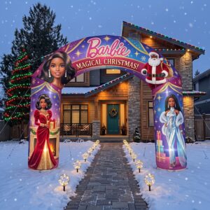 Black Barbie Dolls Theme Inflatable Arch Yard 9'x8' Foot Decoration Party Prop Sign Christmas